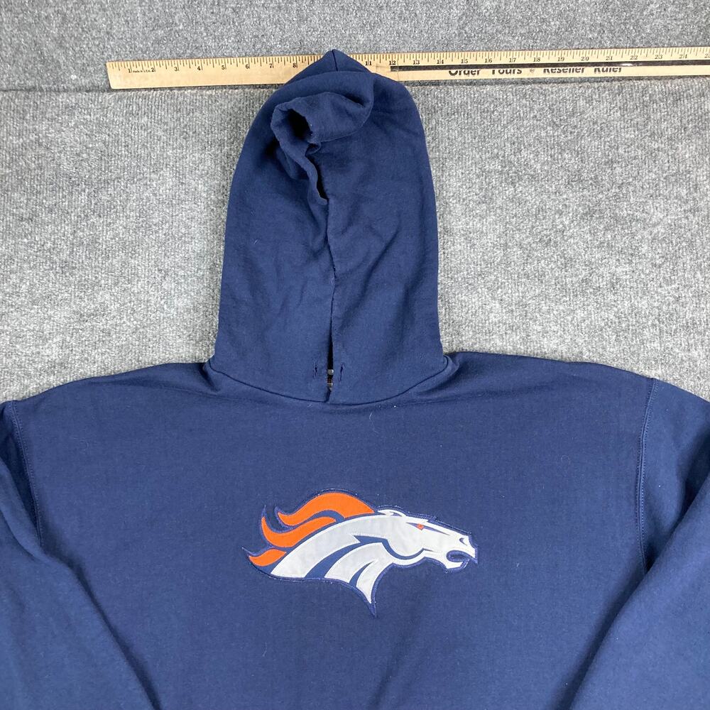 NFL Team Apparel Hoodie Mens XL Navy Denver Broncos Pullover Football Fan Gear